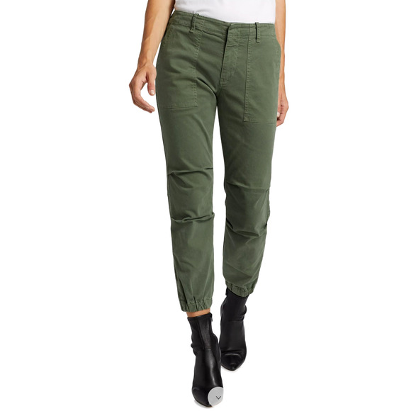 NEW! Nili Lotan 4 French Military Pants Slouchy Cropped Cargos Cotton Army Green - Picture 3 of 12